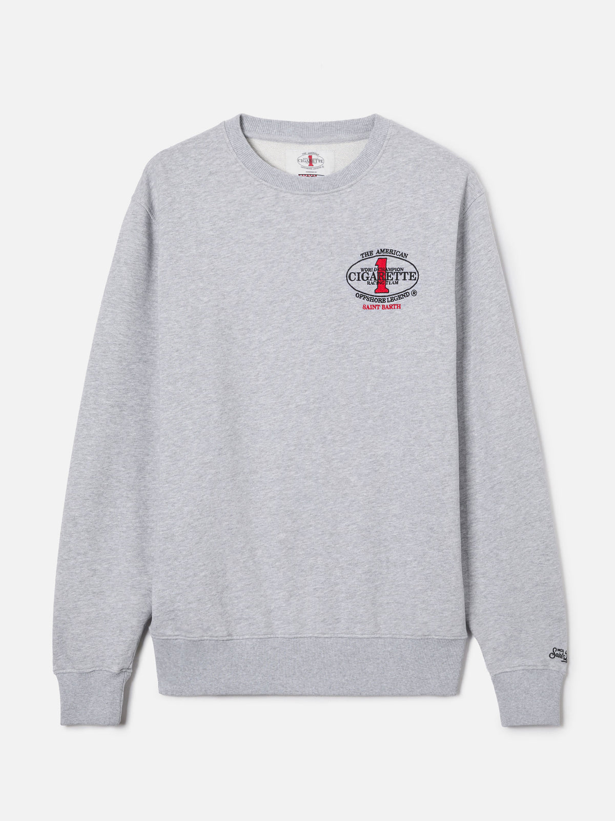 Graues Ponza Sweatshirt mit Rundhalsausschnitt mit Cigarette-Print | Special Edition 
