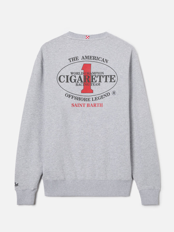 Sweat-shirt ras-du-cou Ponza gris avec imprimé Cigarette | Édition spéciale 
