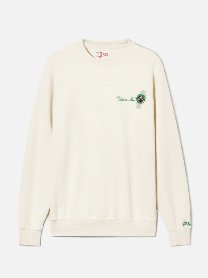 Sweat-shirt Ponza crème avec broderie Starducks 