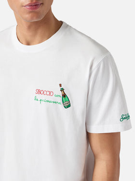 Camiseta Portofino blanca con bordado Sboccio Con La Primavera 