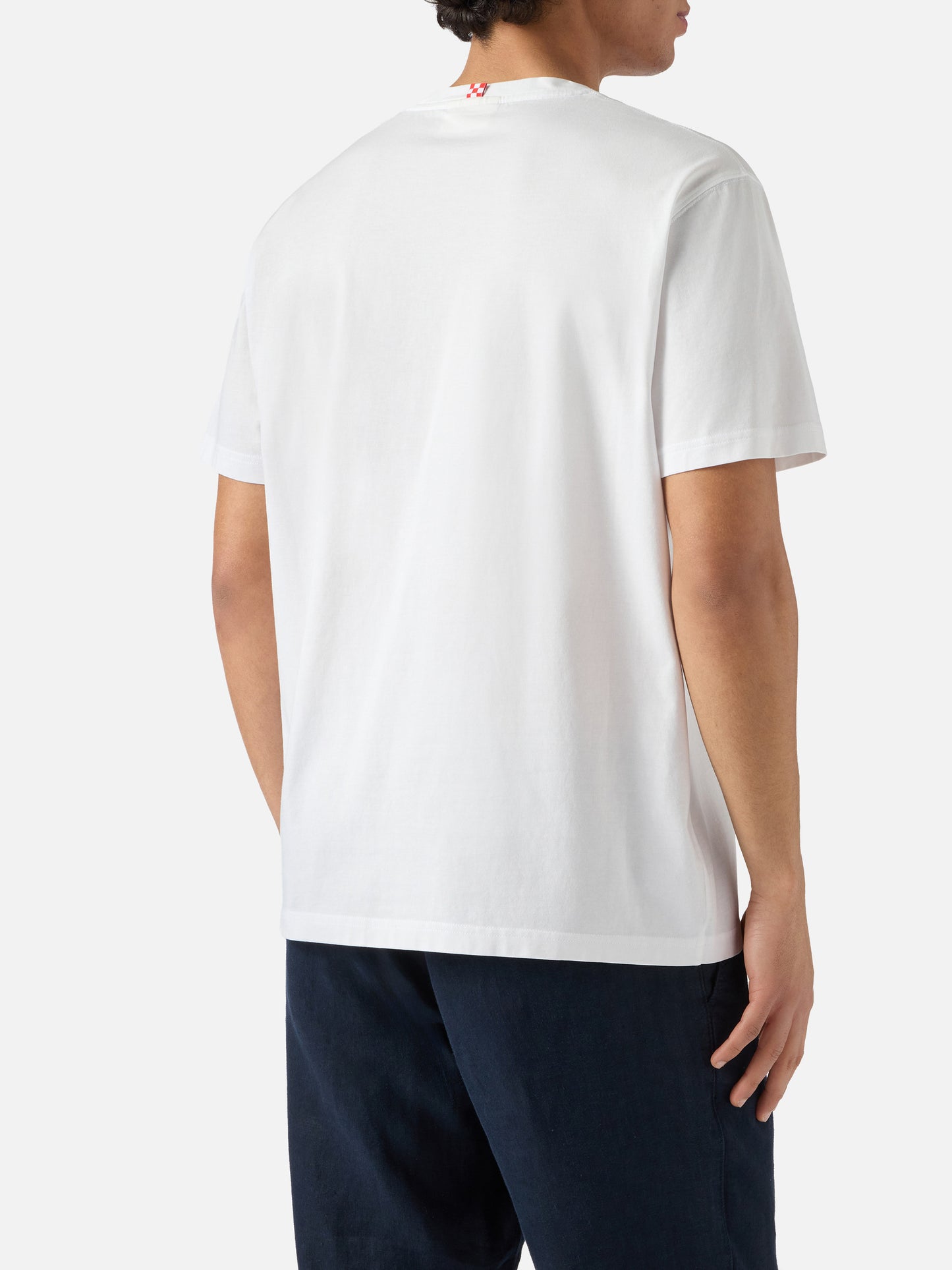 Camiseta Portofino blanca con bordado Sboccio Con La Primavera 