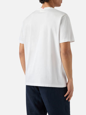 Camiseta Portofino blanca con bordado Sboccio Con La Primavera 