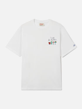 T-shirt Portofino blanc avec broderie I Work For The Big 4 