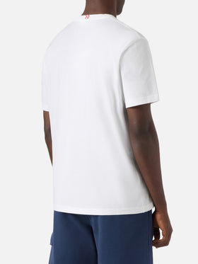 T-shirt Portofino blanc avec broderie I Work For The Big 4 