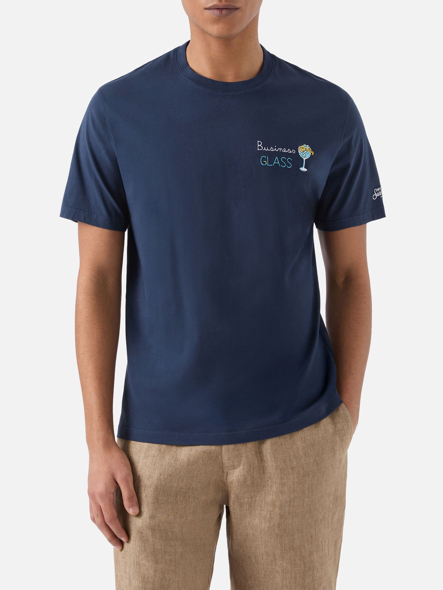 Camiseta Portofino azul con bordado Business Glass 