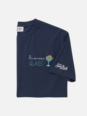 Camiseta Portofino azul con bordado Business Glass 