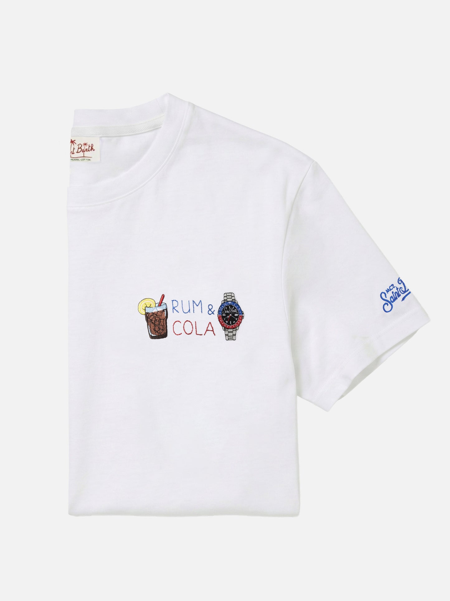 Camiseta Portofino blanca con bordado Rum E Cola 