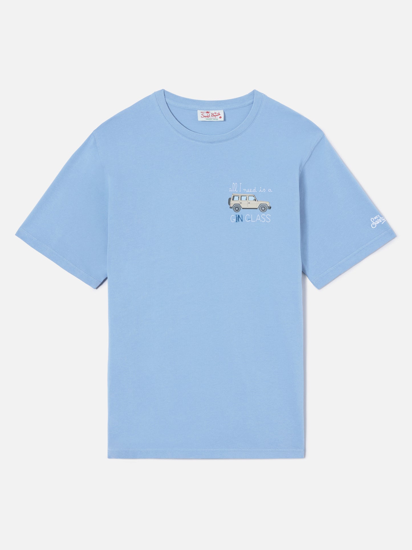 Camiseta Portofino azul claro empolvado con bordado All I Need Is A G-in Class 