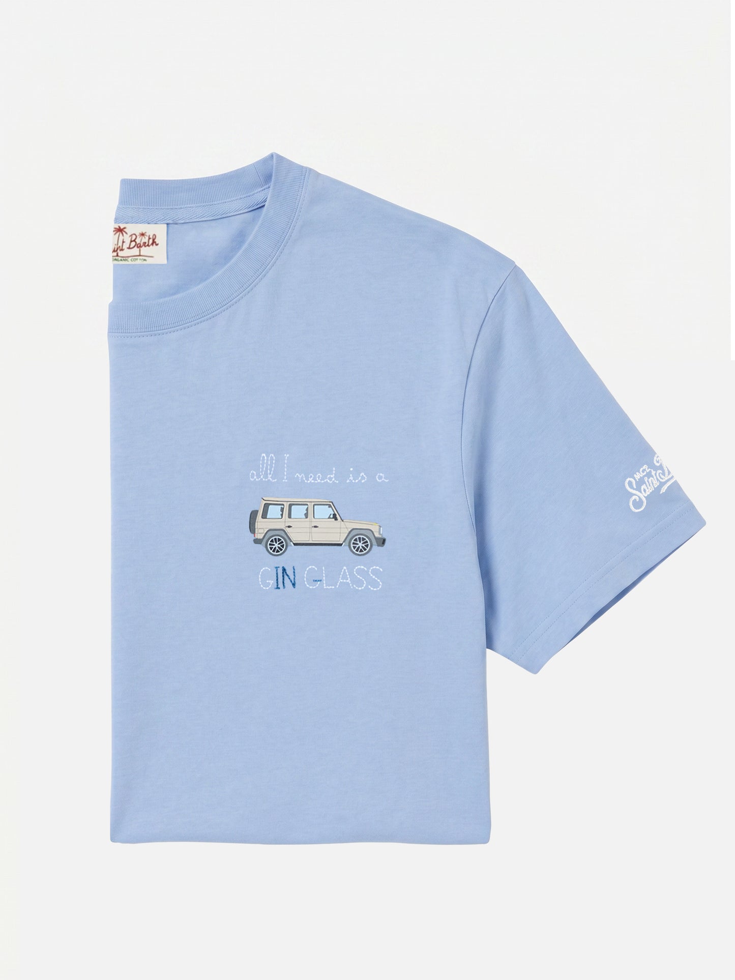 Camiseta Portofino azul claro empolvado con bordado All I Need Is A G-in Class 