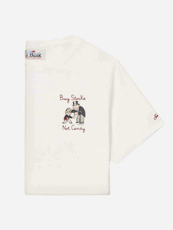 T-shirt Arnott off white in cotone con ricamo Buy Stocks Not Toys | Special edition