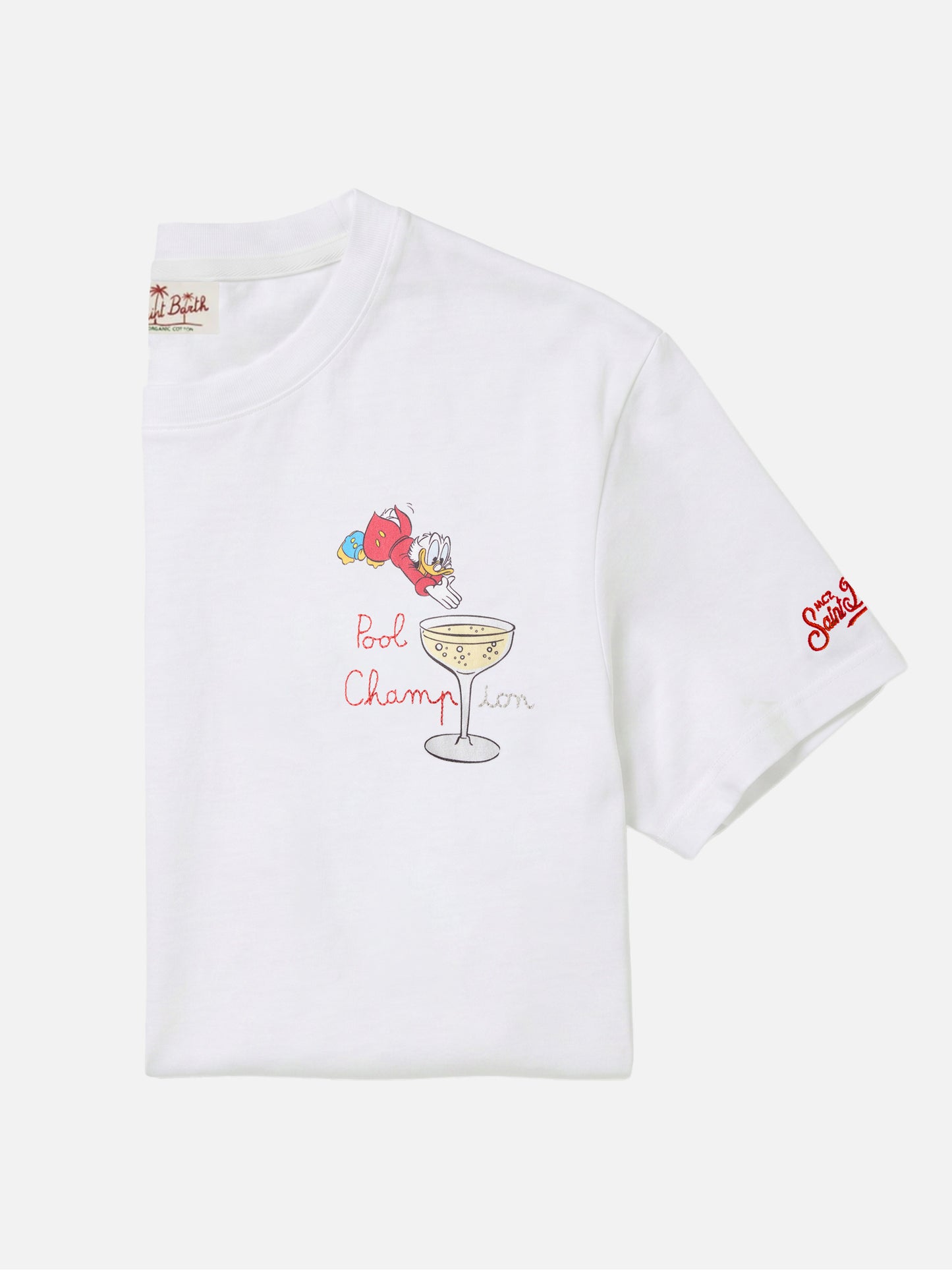 T-shirt Portofino blanc avec broderie Pool Champion | Édition Spéciale 