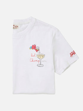 T-shirt Portofino blanc avec broderie Pool Champion | Édition Spéciale 
