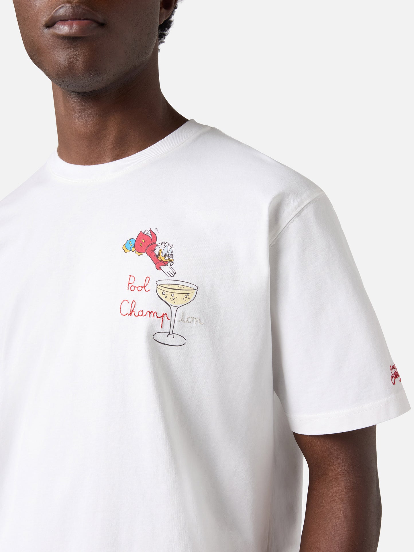 T-shirt Portofino blanc avec broderie Pool Champion | Édition Spéciale 