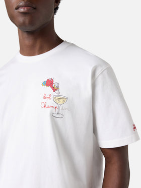 T-shirt Portofino blanc avec broderie Pool Champion | Édition Spéciale 