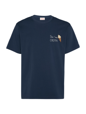 Classic fit cotton jersey t-shirt Portofino with Sto na crema embroidery - MC2 Saint Barth