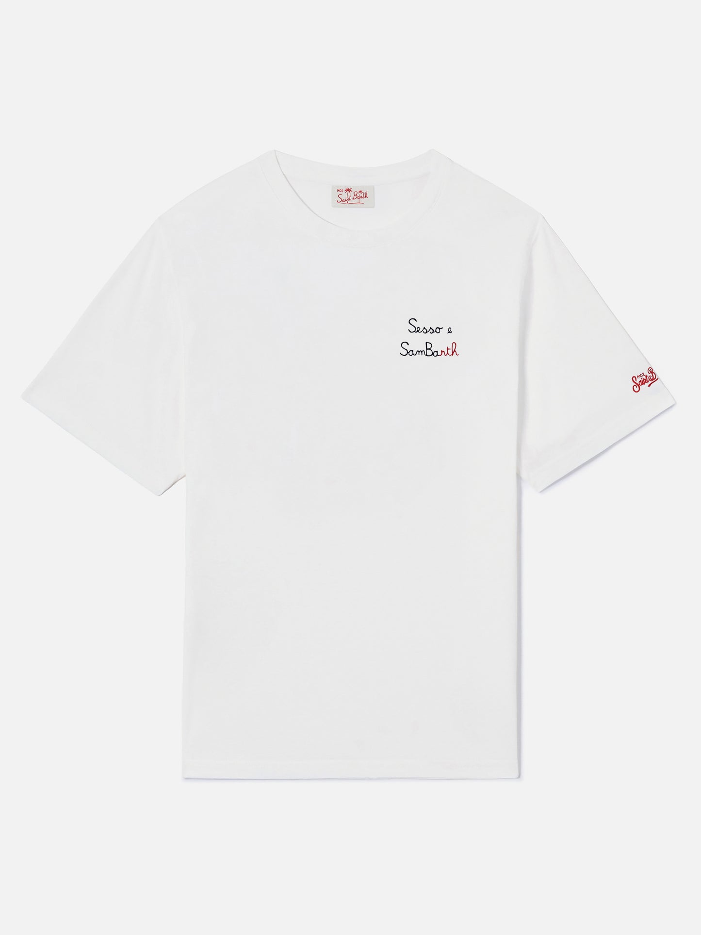 Classic fit cotton jersey t-shirt Portofino with Sesso e Sambarth embroidery