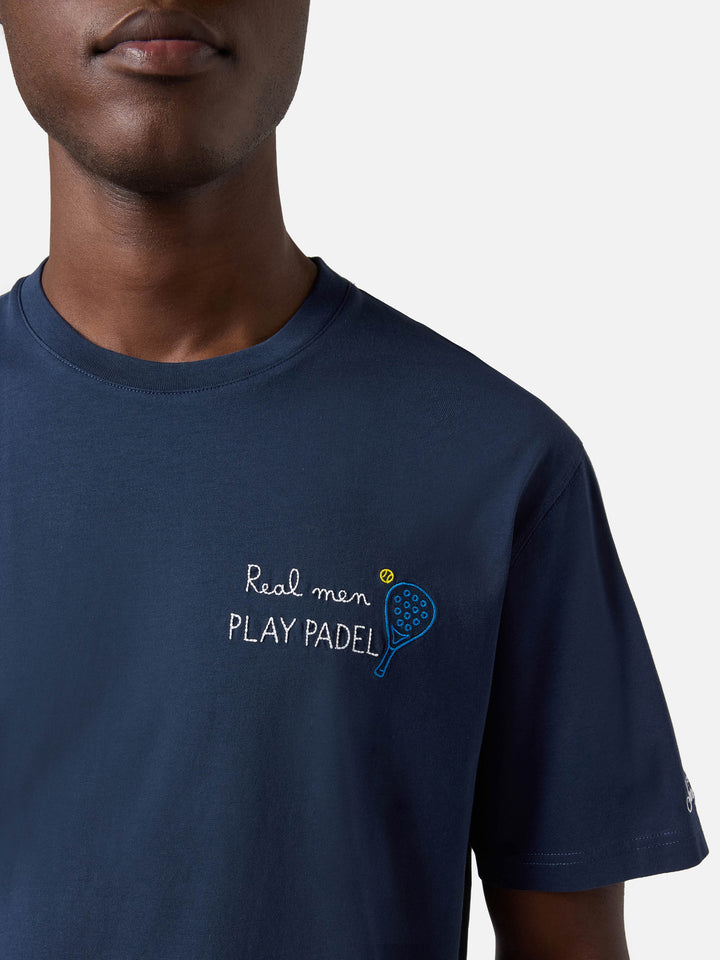 T-shirt Blue Portofino avec broderie Real Men Play Padel 