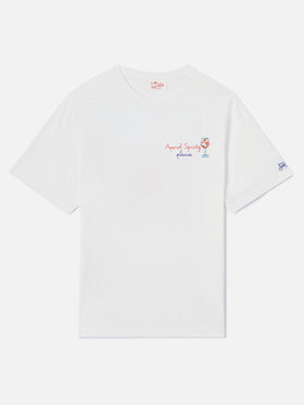 T-shirt Portofino blanc avec broderie Aperol Spritz Please | Édition spéciale 