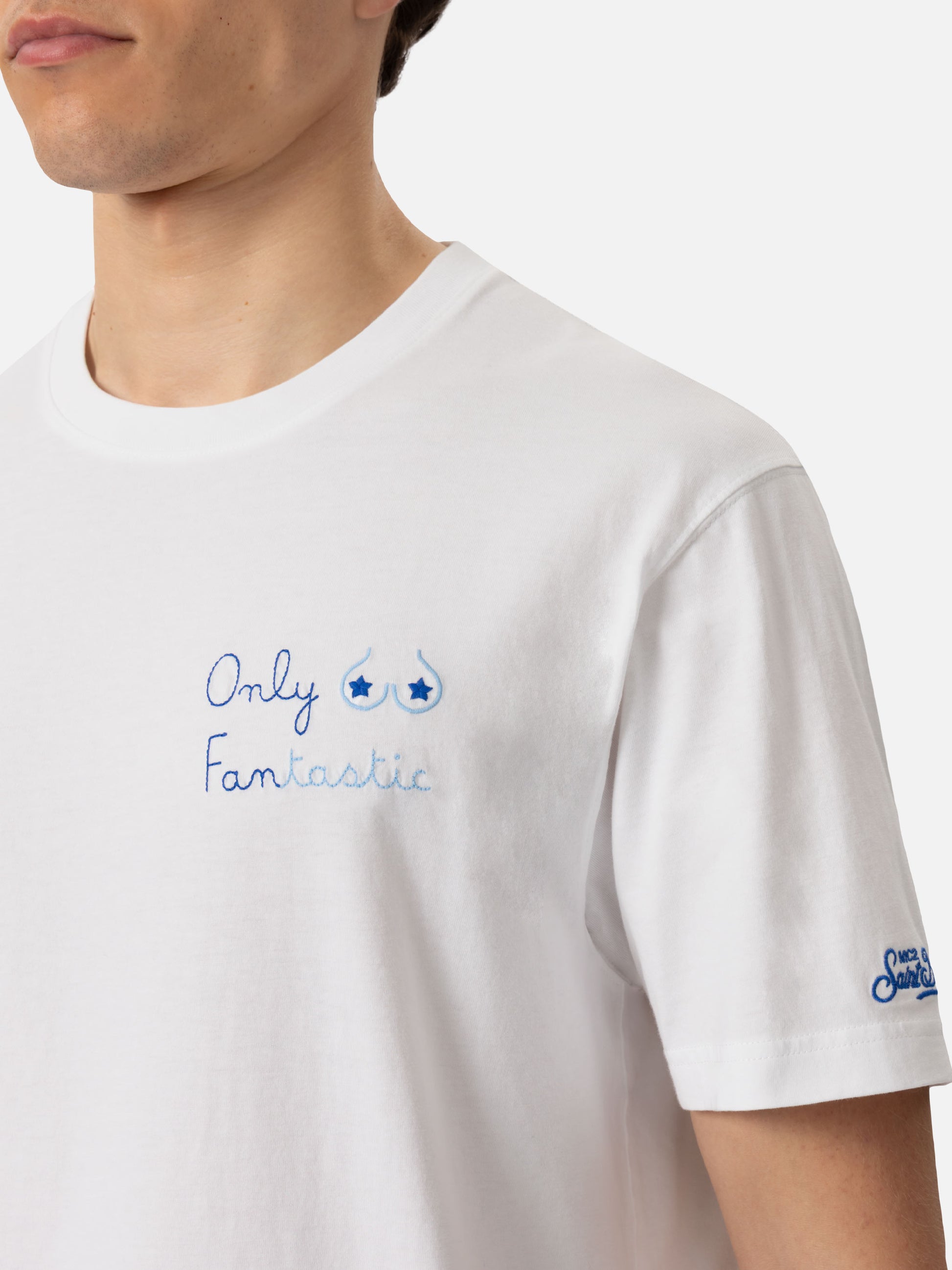 Classic fit cotton jersey t-shirt Portofino with Only Fantastic embroidery - MC2 Saint Barth