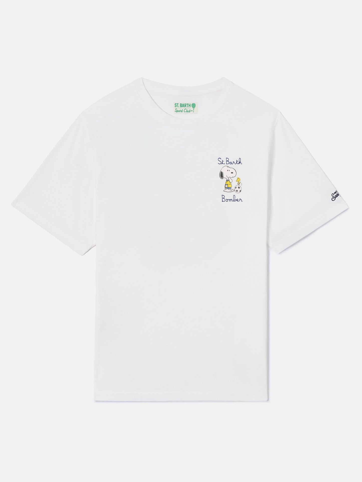 T-shirt Portofino blanc avec broderie St. Barth Bomber | Édition spéciale 