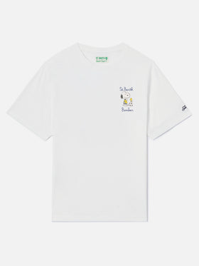 T-shirt Portofino blanc avec broderie St. Barth Bomber | Édition spéciale 