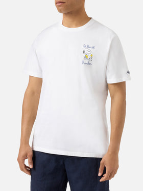 T-shirt Portofino blanc avec broderie St. Barth Bomber | Édition spéciale 