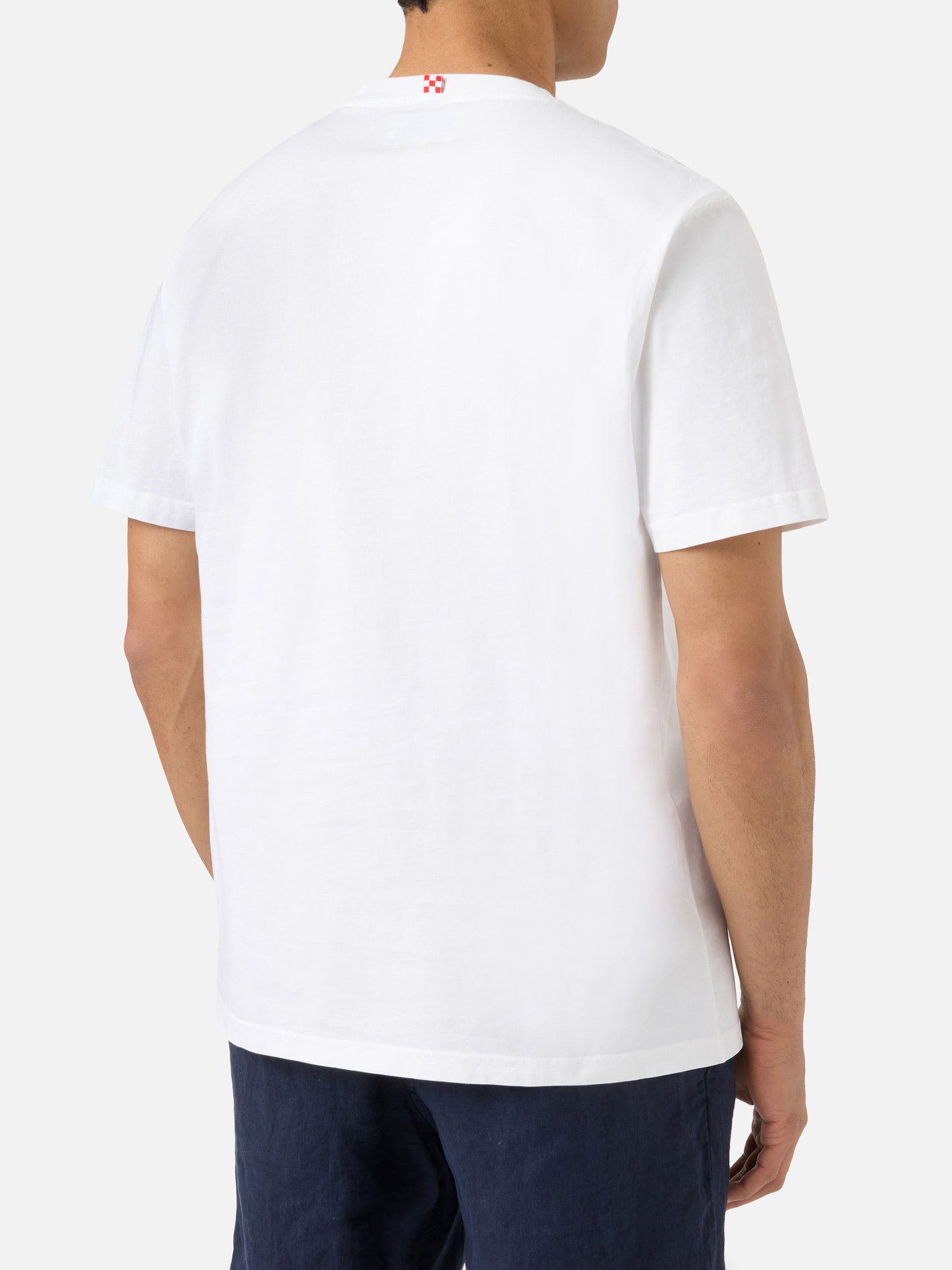 T-shirt Portofino blanc avec broderie St. Barth Bomber | Édition spéciale 