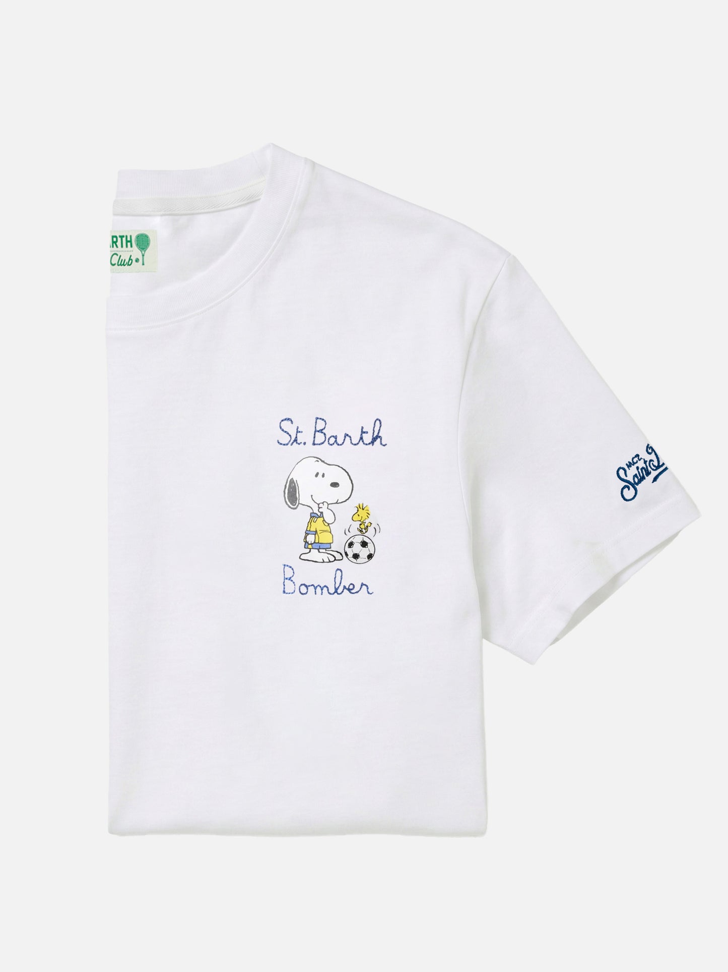 T-shirt Portofino blanc avec broderie St. Barth Bomber | Édition spéciale 