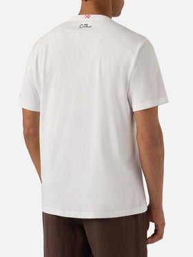 White Portofino T-shirt with Like Father Like Son embroidery | Special Edition