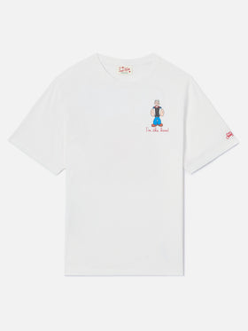 White Portofino T-shirt with I'm The Boss embroidery | Special Edition