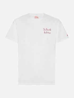 T-shirt en jersey de coton Portofino avec broderie St. Barth habituè 