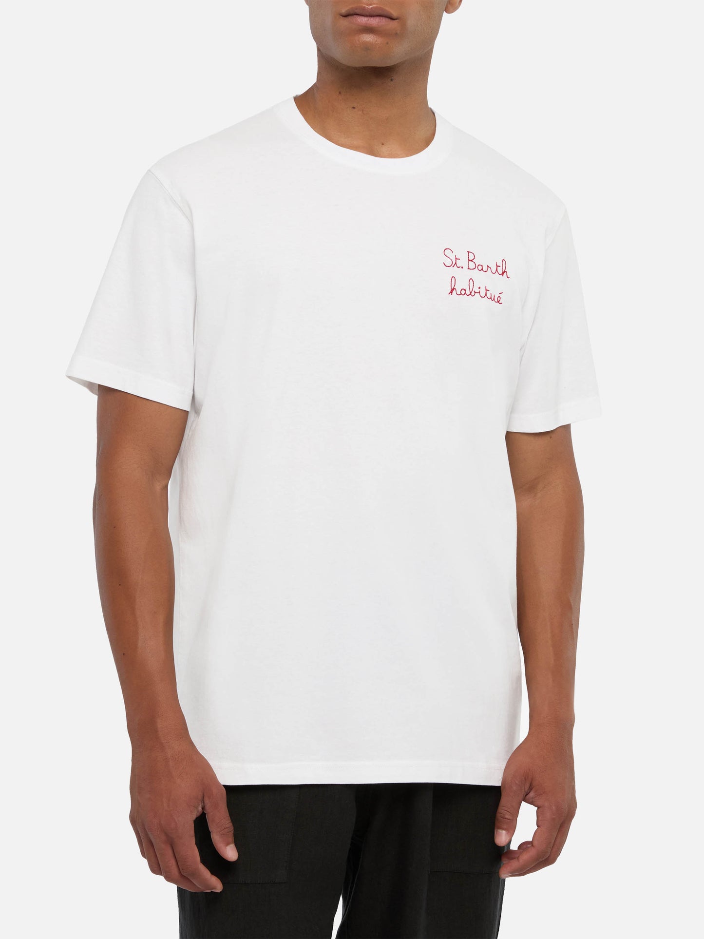 T-shirt en jersey de coton Portofino avec broderie St. Barth habituè 