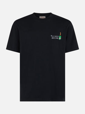 Man classic fit cotton jersey t-shirt Portofino with Non ci resta che sbocciare embroidery - MC2 Saint Barth