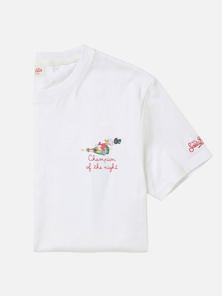 Camiseta Portofino blanca con bordado Champion Of The Night | Edición Especial 