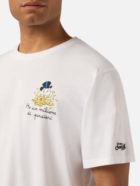 Camiseta blanca Portofino con bordado Ho Un Milione Di Pensieri | Edición Especial 