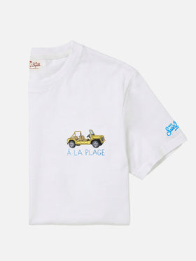 White Portofino T-shirt with À La Plage embroidery