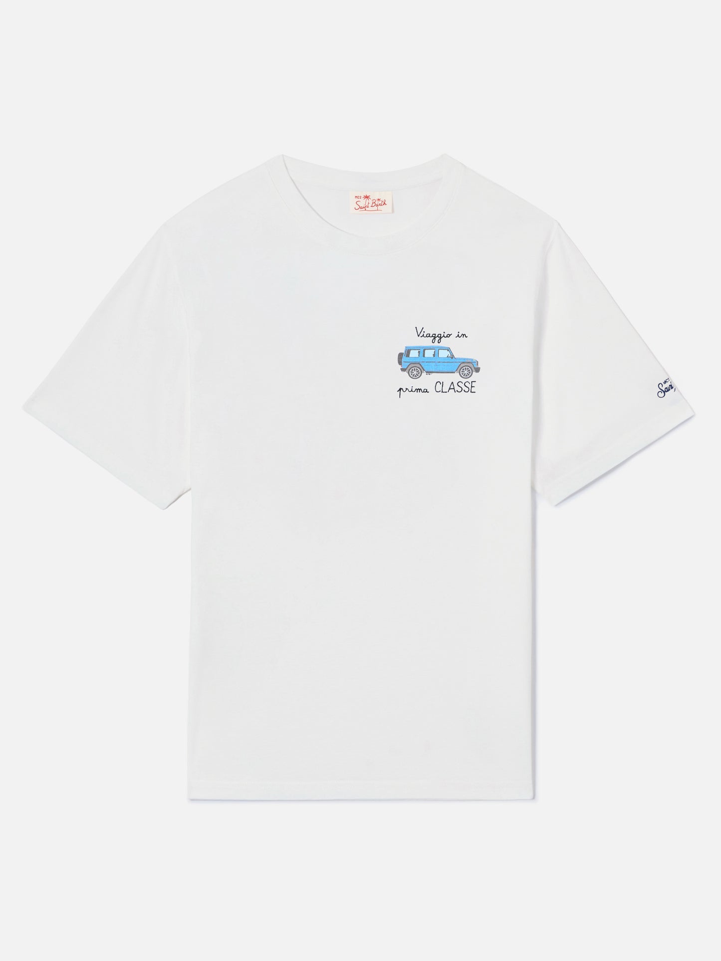T-shirt Portofino blanc avec broderie Viaggio In Prima Classe 