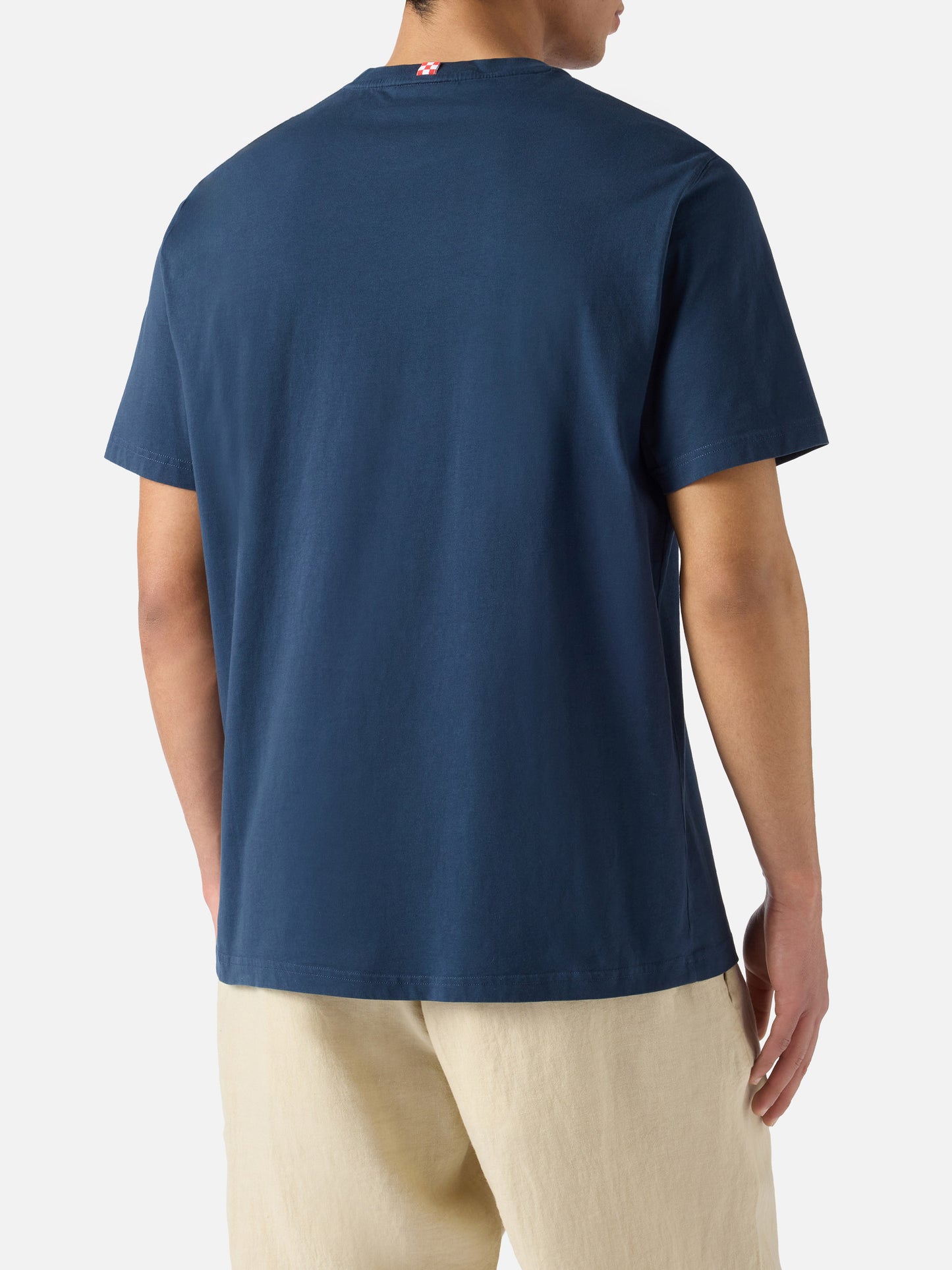 Blue Portofino T-shirt with Creo Soluzioni Non Problemi embroidery
