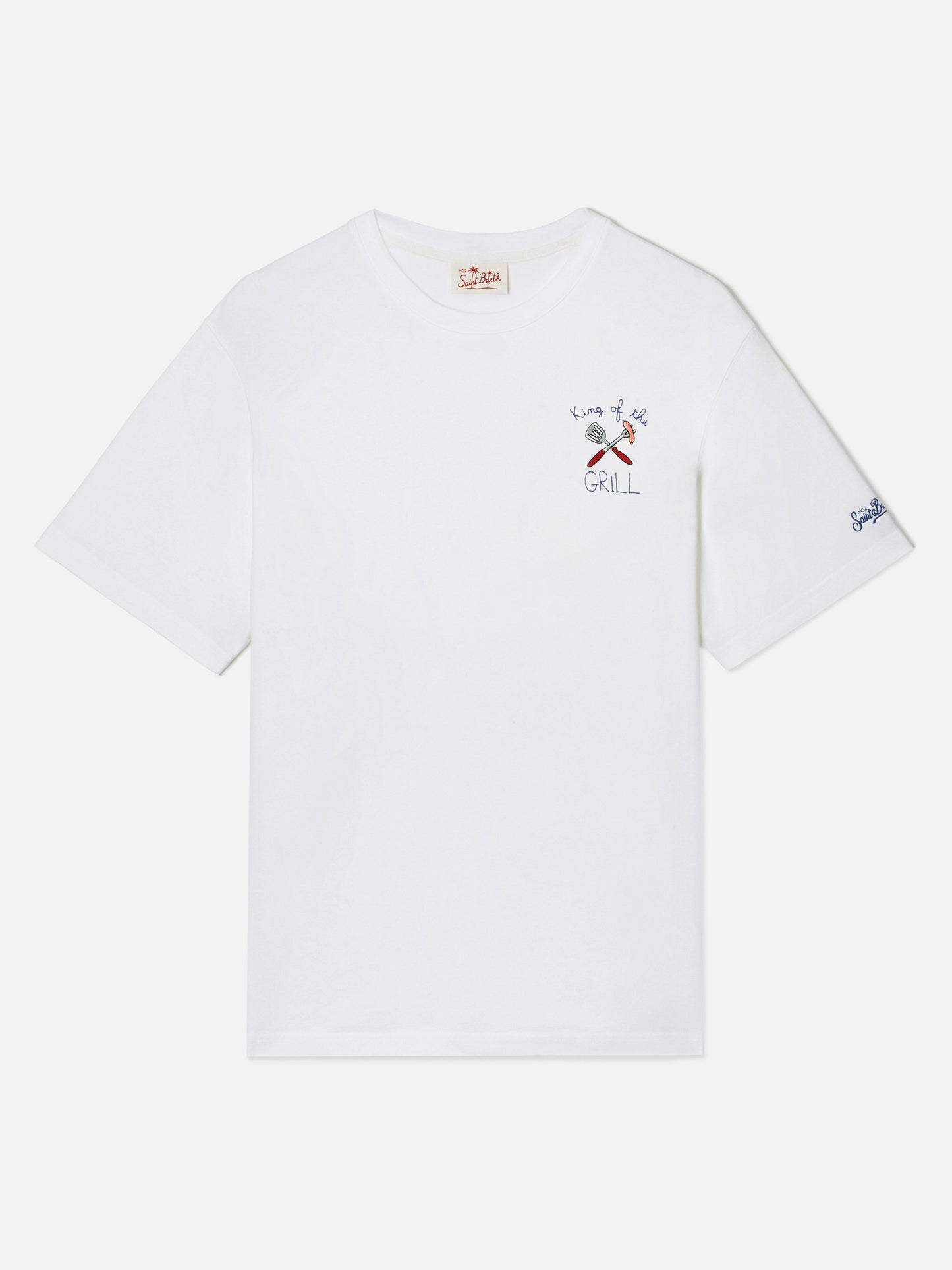 Camiseta Portofino blanca con bordado King Of The Grill 