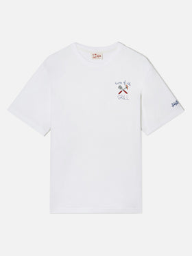 Camiseta Portofino blanca con bordado King Of The Grill 