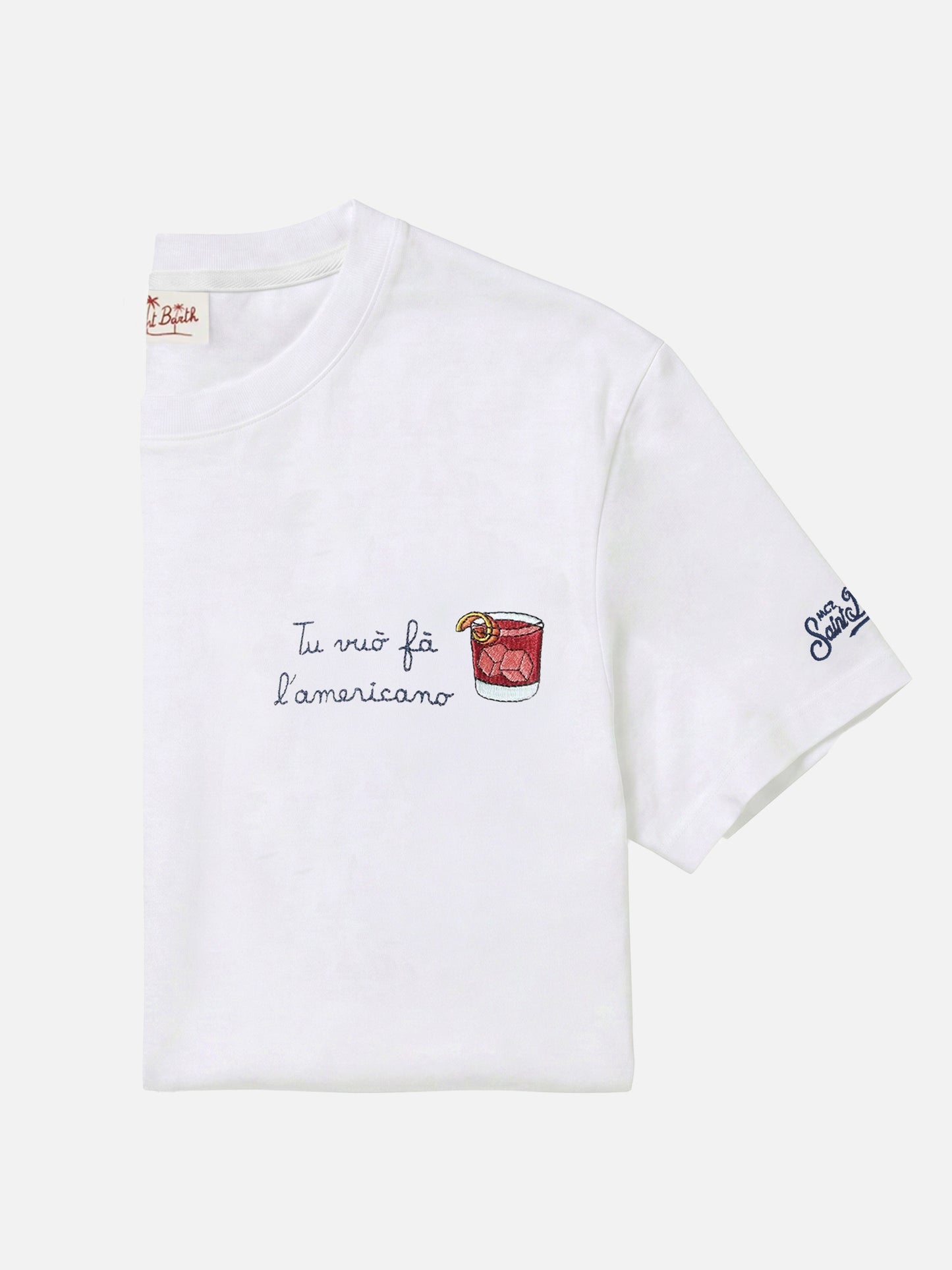 T-shirt Portofino blanc avec broderie Tu Vuò Fà L'americano 
