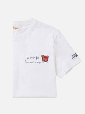 T-shirt Portofino blanc avec broderie Tu Vuò Fà L'americano 