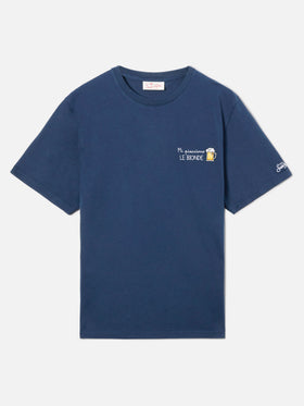 T-shirt Portofino blu con ricamo Mi Piacciono Le Bionde