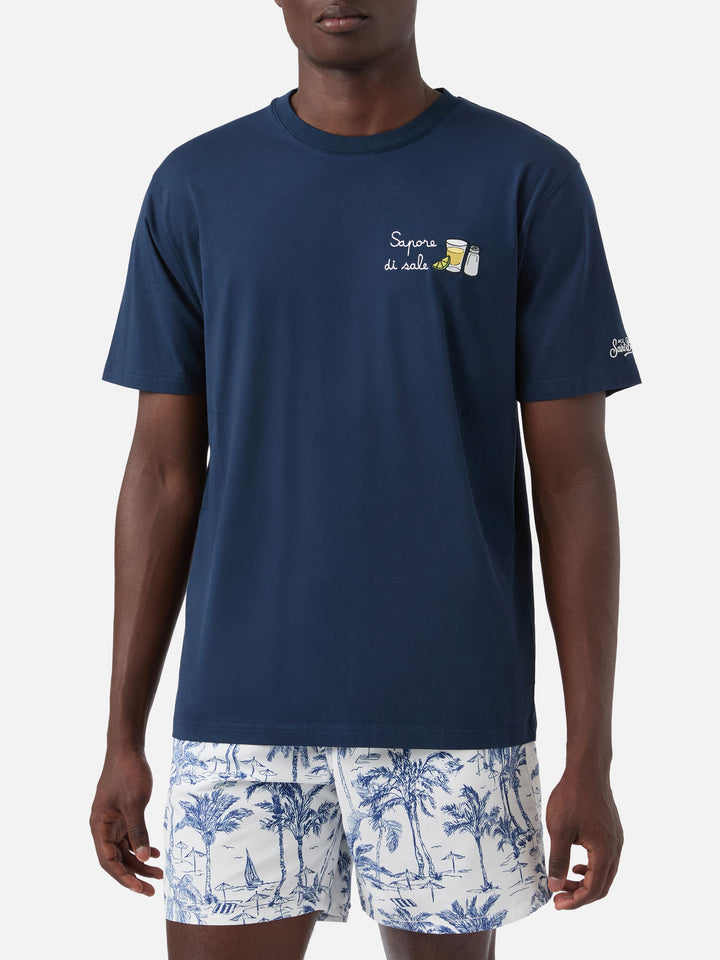 Blue Portofino T-shirt with Sapore Di Sale embroidery