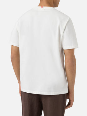 Camiseta Portofino color crema con bordado Correggimi Se Sbaglio 