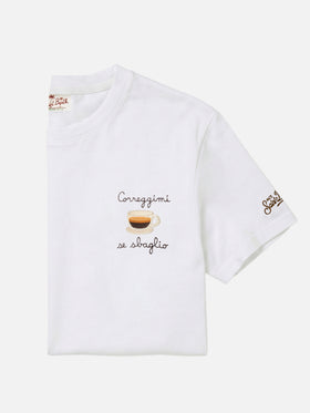 Camiseta Portofino color crema con bordado Correggimi Se Sbaglio 