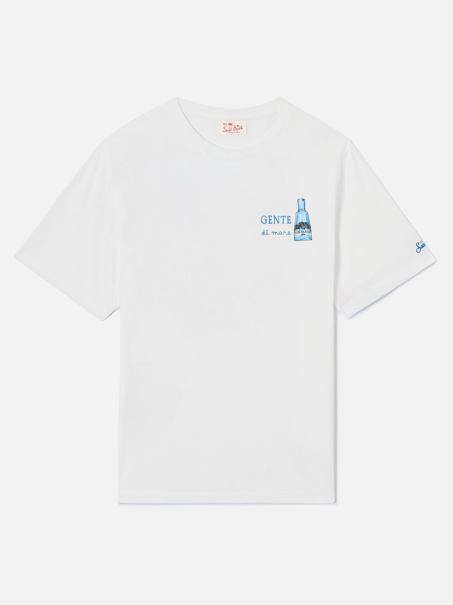 T-shirt Portofino blanc avec broderie Gente Di Mare | Édition spéciale 