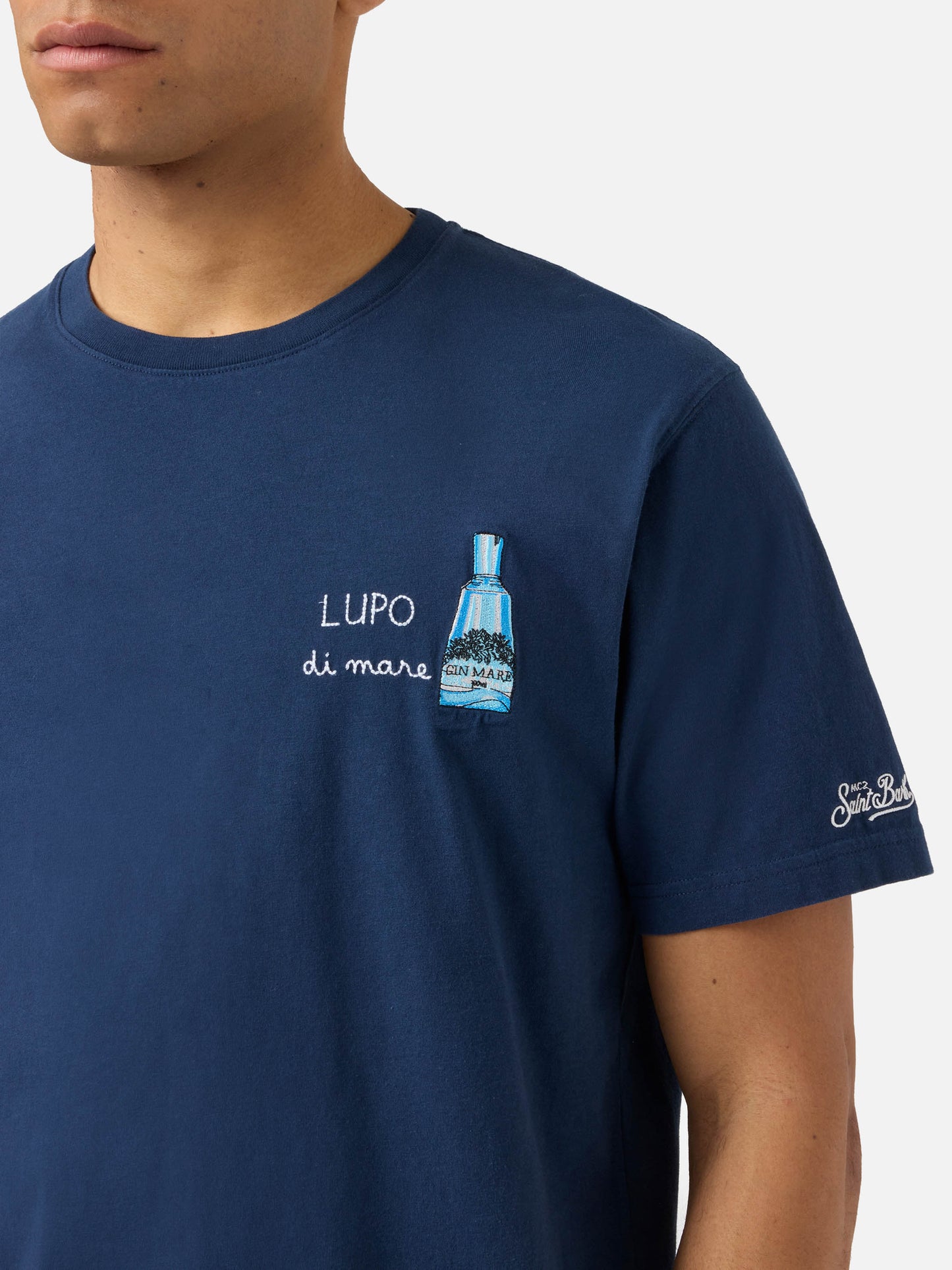 Camiseta Portofino azul con bordado Lupo Di Mare | Edición Especial 