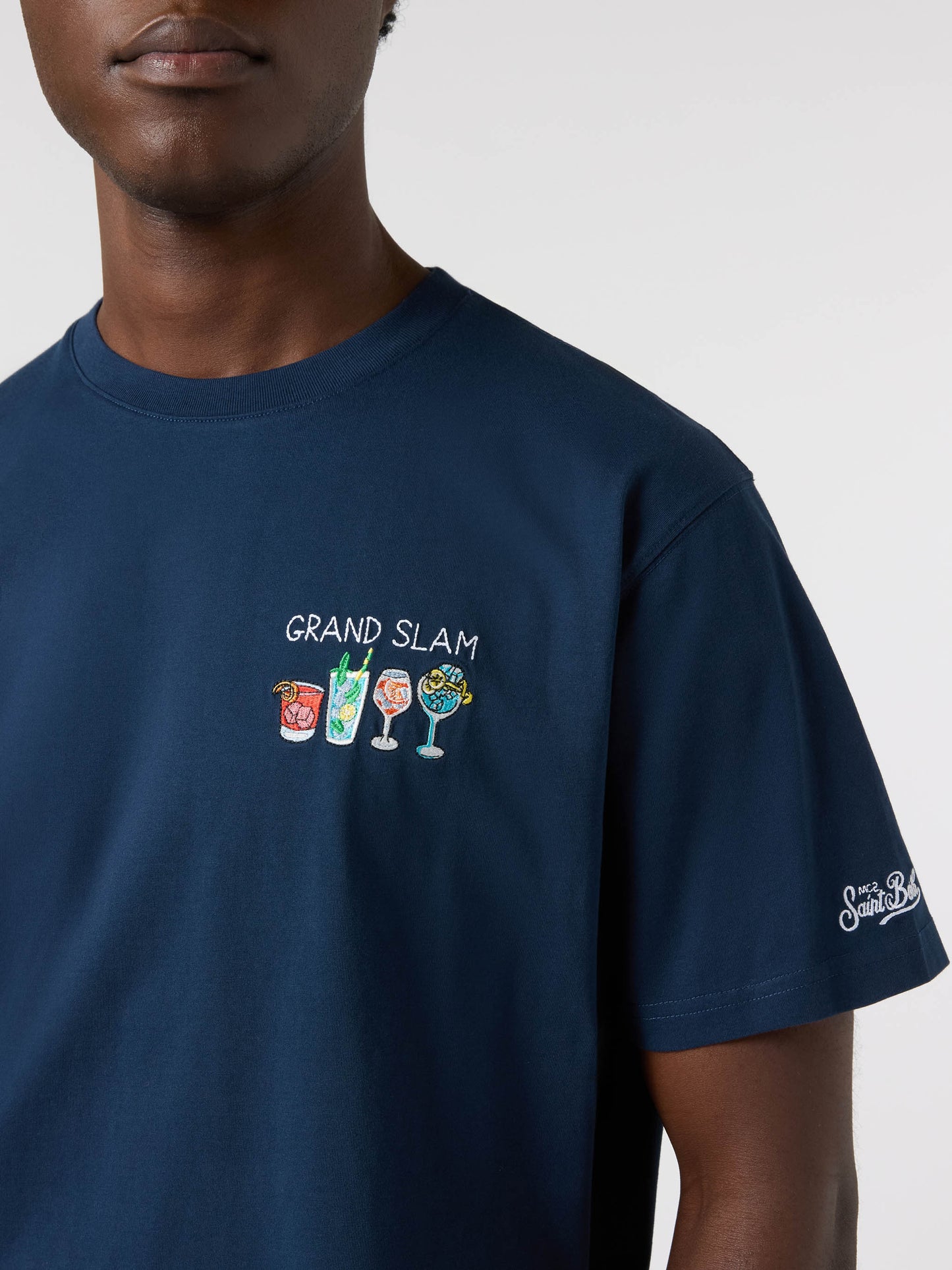 Camiseta Blue Portofino con bordado Grand Slam 