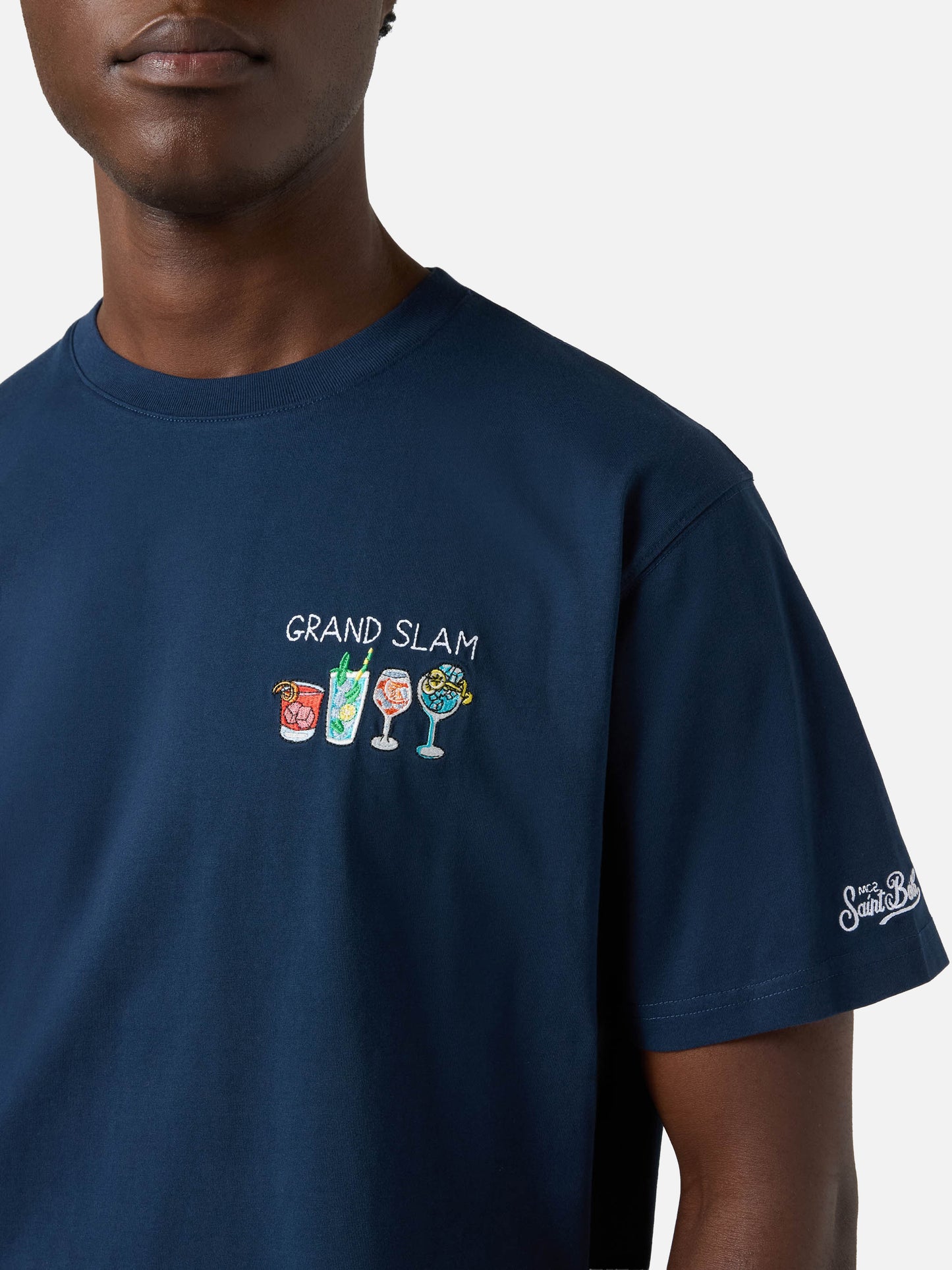 Blue Portofino T-shirt with Grand Slam embroidery